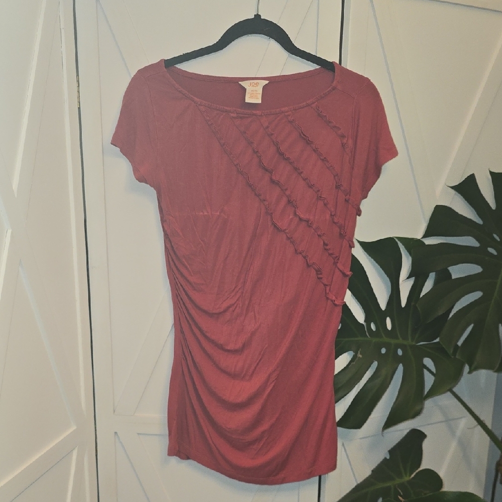 Joe Ruched Cap Sleeve Blouse